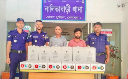 শেরপুরের চোরাই ব্যাটারি সহ কাউন্সিলর গ্রেফতার