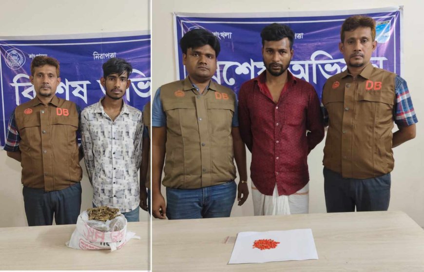 সাভার থেকে ১০০ পিস ইয়াবা ও ৫০০ গ্রাম গাঁজা সহ ২ জন গ্রেফতার