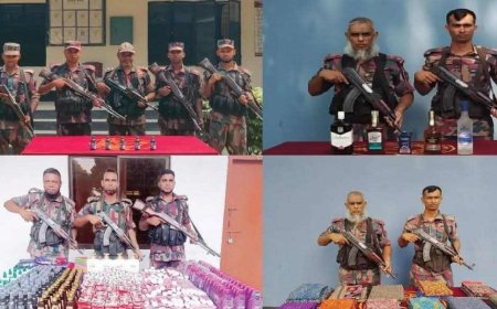 যশোরের বেনাপোল সীমান্তে বিশেষ অভিযানে ছয় লক্ষাধিক টাকার বিদেশি পণ্য ও মাদকদ্রব্য আটক