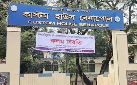বেনাপোল কাস্টমসে কর্মকর্তা-কর্মচারীদের কলম বিরতি