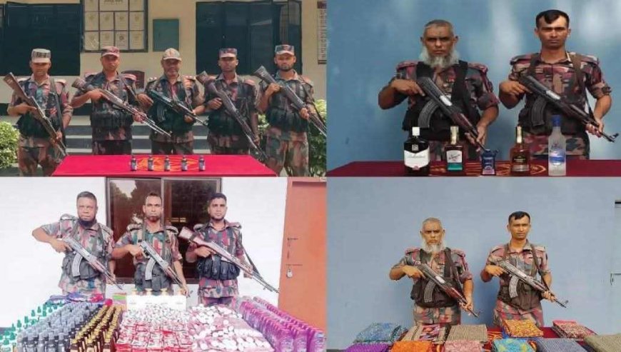 যশোরের বেনাপোল সীমান্তে বিশেষ অভিযানে ছয় লক্ষাধিক টাকার বিদেশি পণ্য ও মাদকদ্রব্য আটক
