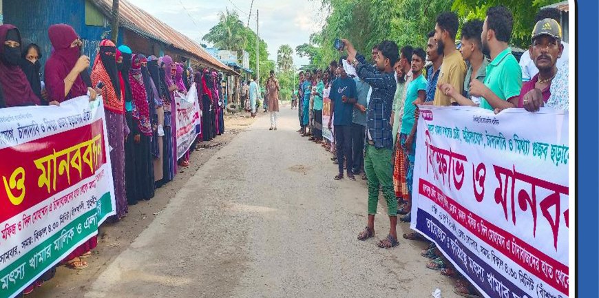 মীরসরাইয়ে মৎস্য প্রকল্প রক্ষা ও চাঁদাবাজি বন্ধের দাবিতে মানববন্ধন 
