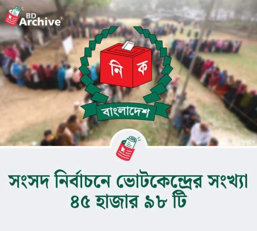 আগামী ত্রয়োদশ জাতীয় সংসদ  নির্বাচনে মোট সম্ভাব্য ভোটকেন্দ্রের সংখ্যা ও ভোটার সংখ্যা