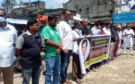 খুলনার জেষ্ঠ্য সাংবাদিক বুলুর মৃত্যু রহস্য উদঘাটনে অধিকতর তদন্তের দাবিতে সাতক্ষীরায় মানববন্ধন