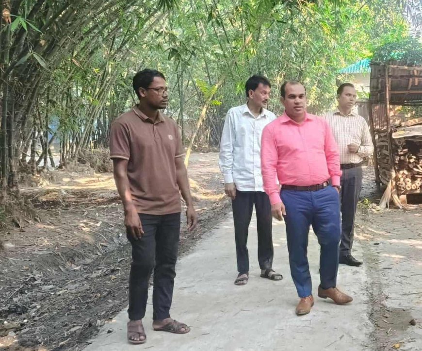 শিবগঞ্জের কিচক ইউনিয়নে টিআর-কাবিখার বরাদ্দে নির্মিত সড়ক পরিদর্শনে ইউএনও জিয়াউর রহমান