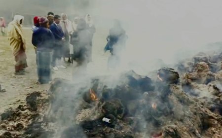 মাদারীপুরে চাঁদা না পেয়ে ঠিকাদারের কার্পেটিংয়ের ঝুটে আগুন