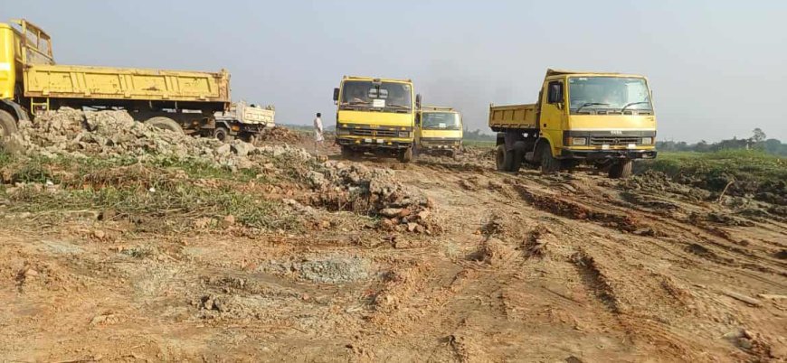 ধামরাইয়ে ফসলি জমির মাটি কেটে বিক্রি করছে ইট ভাটায়