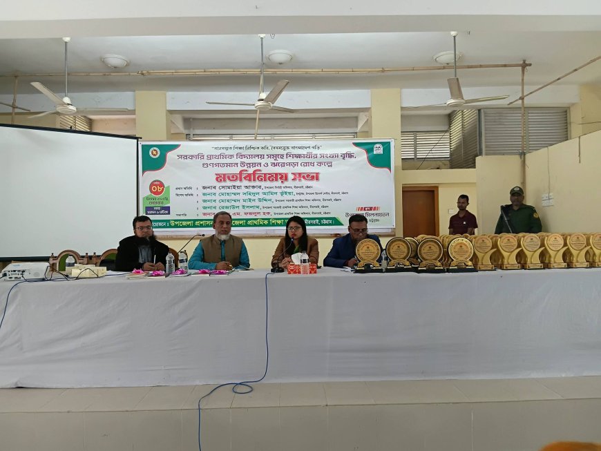 মীরসরাইয়ে প্রাথমিক শিক্ষার মান উন্নয়ন ও ঝরেপড়া রোধে মতবিনিময় সভা অনুষ্ঠিত