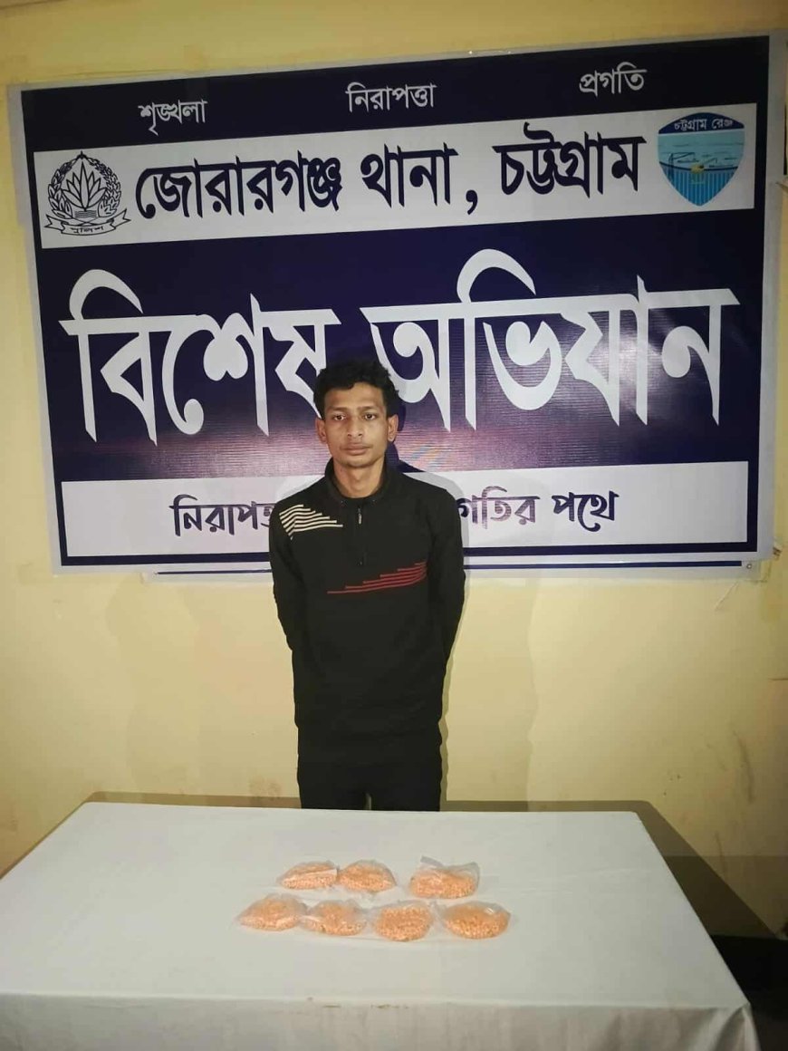 মিরসরাইয়ের জোরারগঞ্জে সহকারী পুলিশ সুপারের বিশেষ অভিযানে ৩৫৪৬ পিস ইয়াবাসহ আটক ১ যুবক 