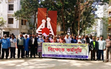 ‎৯ম পে-স্কেল বাস্তবায়নের দাবিতে মীরসরাইয়ে কর্মচারীদের বিক্ষোভ