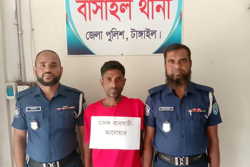 বাসাইলে মাদকসহ ব্যবসায়ী গ্রেপ্তার