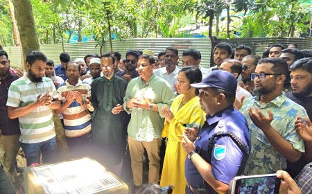 মাদারীপুরে রাস্তার এইচবিবি করণ কাজের শুভ উদ্বোধন