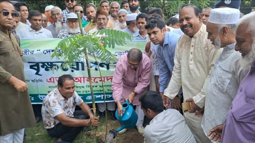বাসাইলে বৃক্ষরোপণ কর্মসূচির উদ্বোধন করলেন মুক্তিযুদ্ধ বিষয়ক মন্ত্রী আহমেদ আযম খান