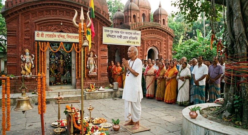 মন্দিরকে সাক্ষী রেখে মাদক ব্যবসা না করার প্রতিশ্রুতি দিলেন অনিল চন্দ্র রায়